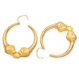 19k Yellow Gold Lion Hoop Earrings