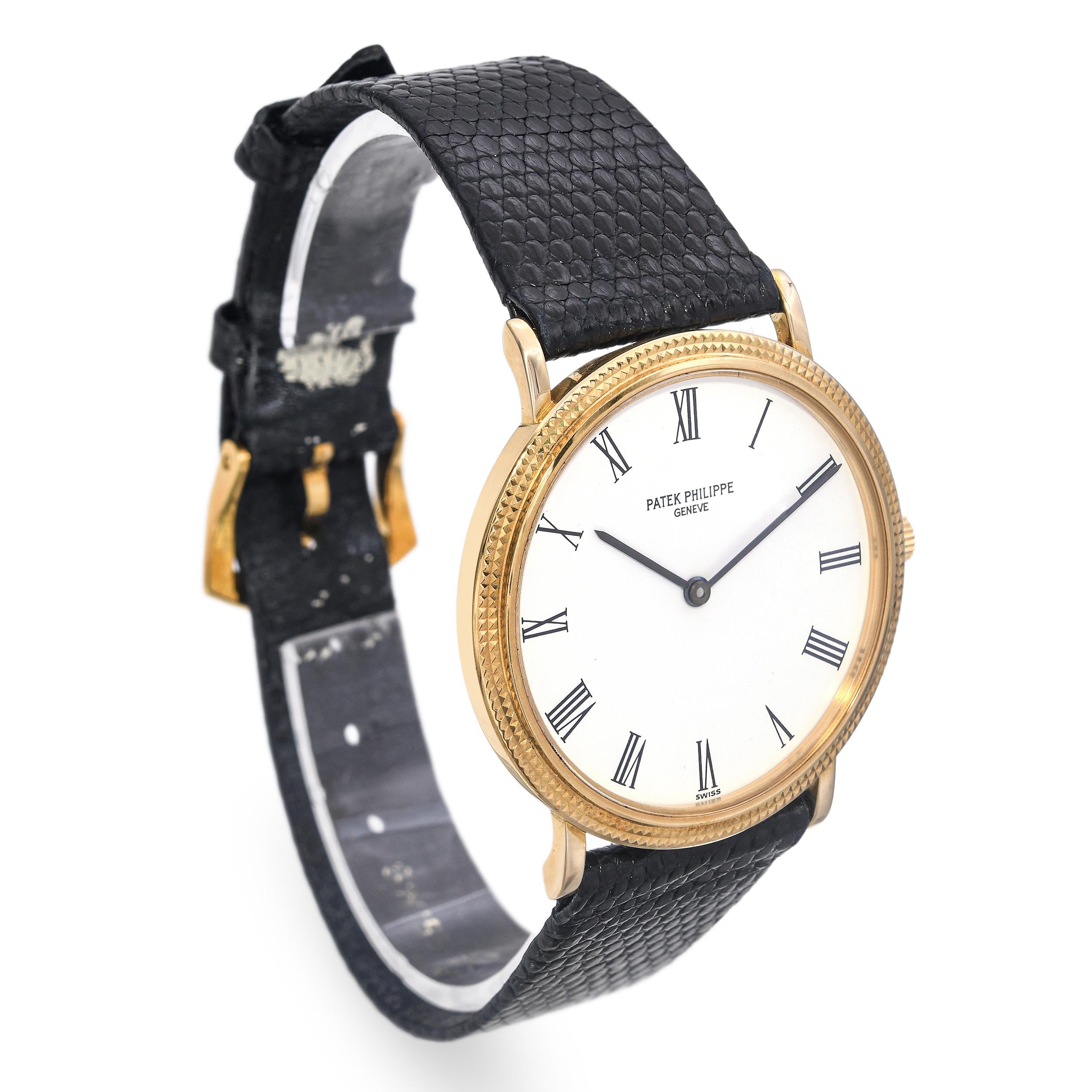 Patek Philippe Calatrava 18K Yellow Gold Quartz Men’s Watch Ref. 3954