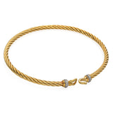 David Yurman 18k Yellow Gold and Diamond Cablespira Bracelet