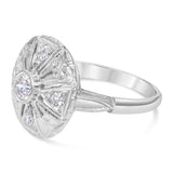 Mid Century 14k White Gold Diamond Ring