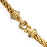 David Yurman 18k Yellow Gold and Diamond Cablespira Bracelet