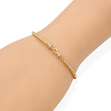 David Yurman 18k Yellow Gold and Diamond Cablespira Bracelet
