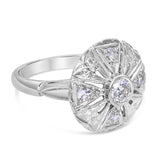 Mid Century 14k White Gold Diamond Ring
