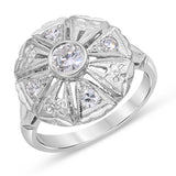 Mid Century 14k White Gold Diamond Ring