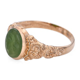 Antique 14k Yellow Gold Chalcedony Roman Intaglio Ring