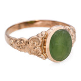 Antique 14k Yellow Gold Chalcedony Roman Intaglio Ring