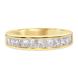 Vintage 18k Yellow Gold 1.1tcw Diamond Channel Set Half Band Ring