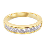 Vintage 18k Yellow Gold 1.1tcw Diamond Channel Set Half Band Ring