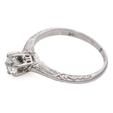 Art Deco 14k White Gold Diamond Engagement Ring