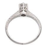 Art Deco 14k White Gold Diamond Engagement Ring