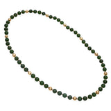 Vintage Yellow Gold and Jade Beaded Strand Necklace
