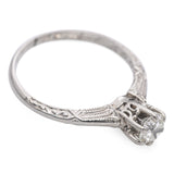 Art Deco 14k White Gold Diamond Engagement Ring