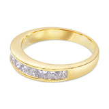 Vintage 18k Yellow Gold 1.1tcw Diamond Channel Set Half Band Ring