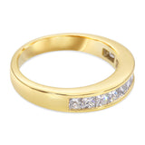 Vintage 18k Yellow Gold 1.1tcw Diamond Channel Set Half Band Ring