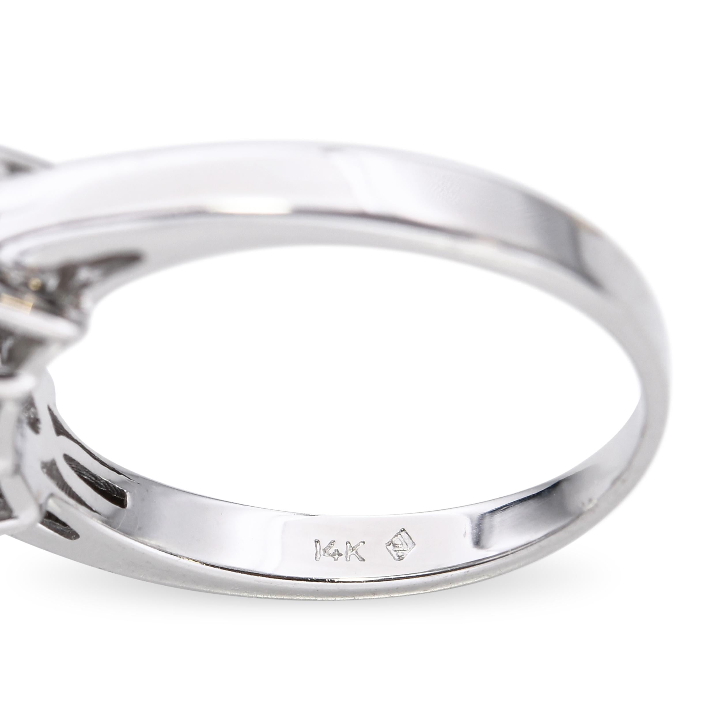 14k White Gold 1.08tcw Princess Cut Engagement Ring