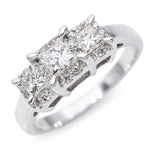 14k White Gold 1.08tcw Princess Cut Engagement Ring