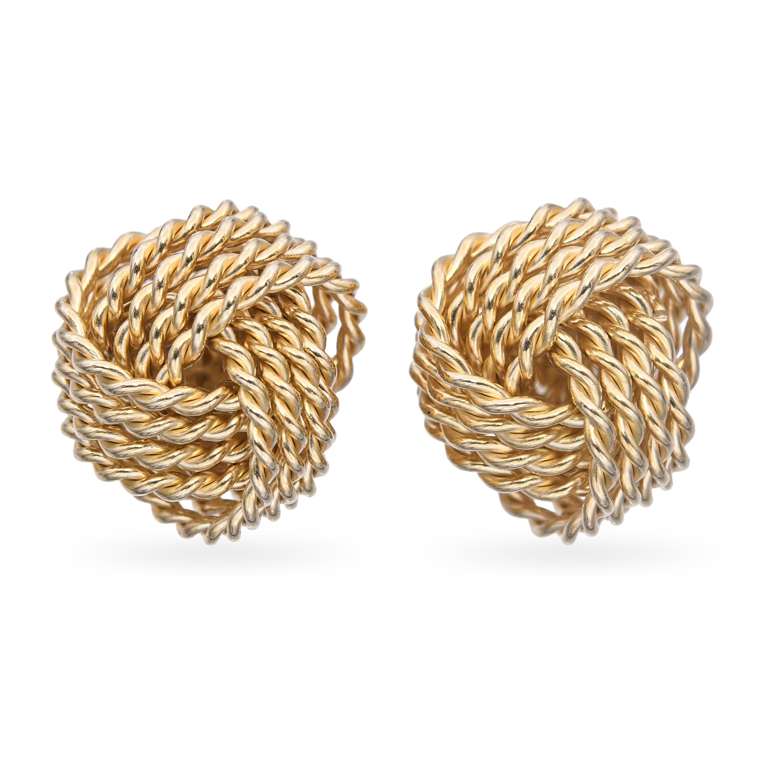 Tiffany & Co. 14k Yellow Gold Love Knot Earrings
