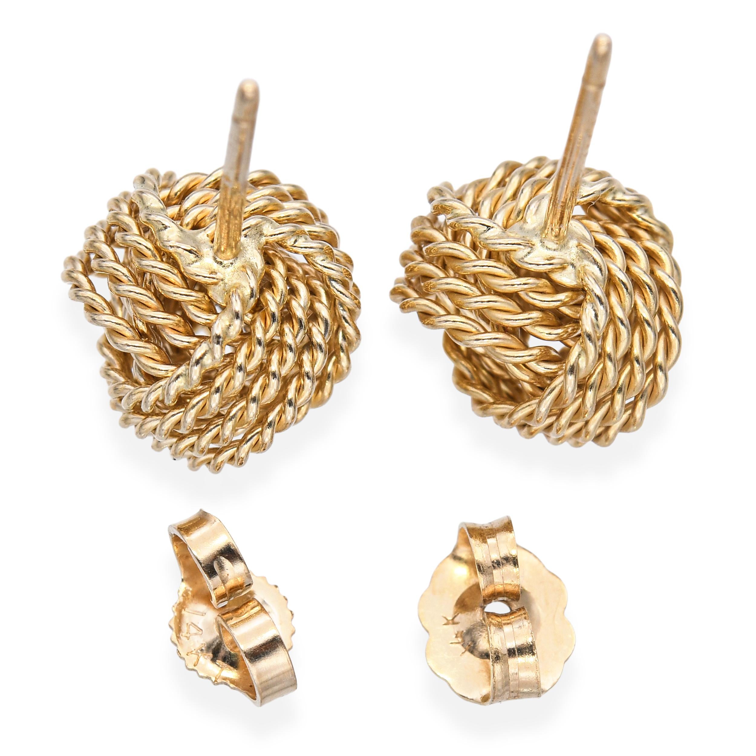Tiffany & Co. 14k Yellow Gold Love Knot Earrings