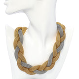 Fraccari 18k Yellow Gold and White Gold Soft Mesh Woven Necklace