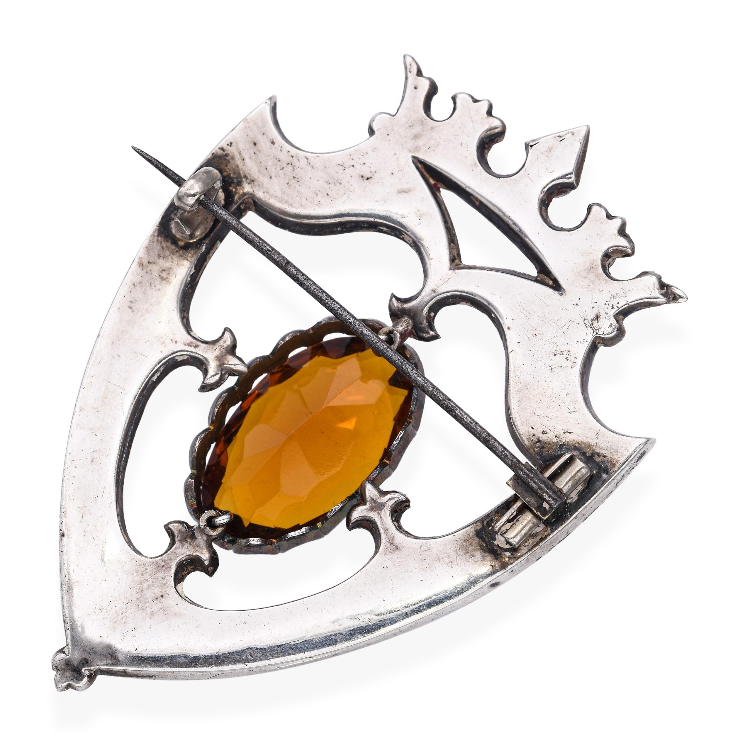 Vintage Silver Scottish Paste and Enamel Brooch