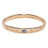 Antique Victorian Engraved 14k Yellow Gold Sapphire Bangle Bracelet