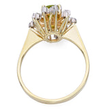 Vintage 14k Yellow Gold Diamond and Peridot Ring