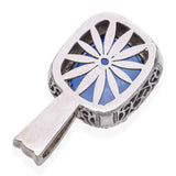 14k White Gold 12.0ct Synthetic Sapphire and 2.15tcw Diamond Halo Pendant