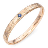 Antique Victorian Engraved 14k Yellow Gold Sapphire Bangle Bracelet