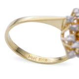 Vintage 14k Yellow Gold Diamond and Peridot Ring