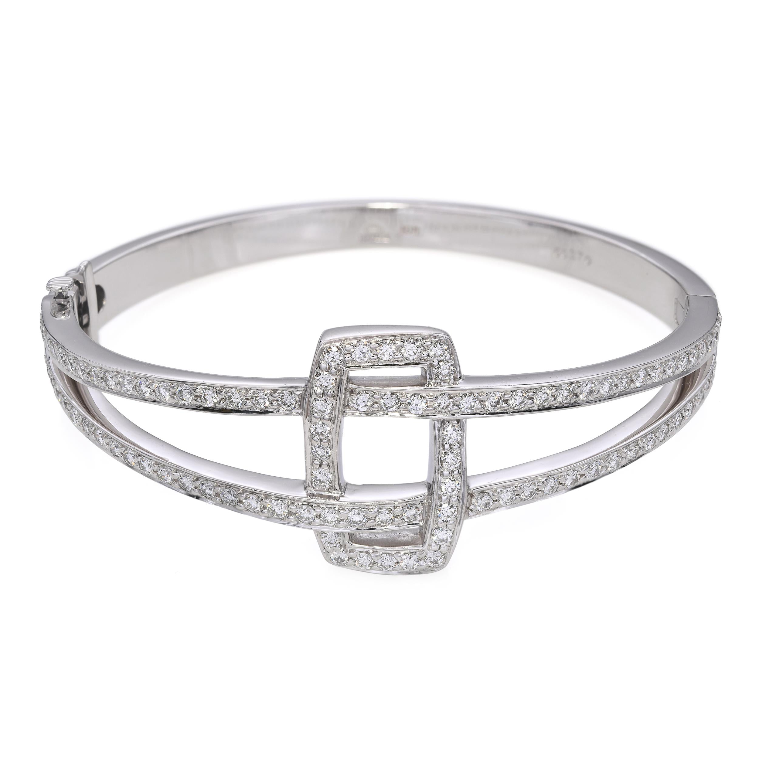 Kwiat 18k White Gold 2.12tcw Diamond Hinged Bracelet