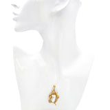 Vintage 21k Yellow Gold Baroque Pearl Pendant