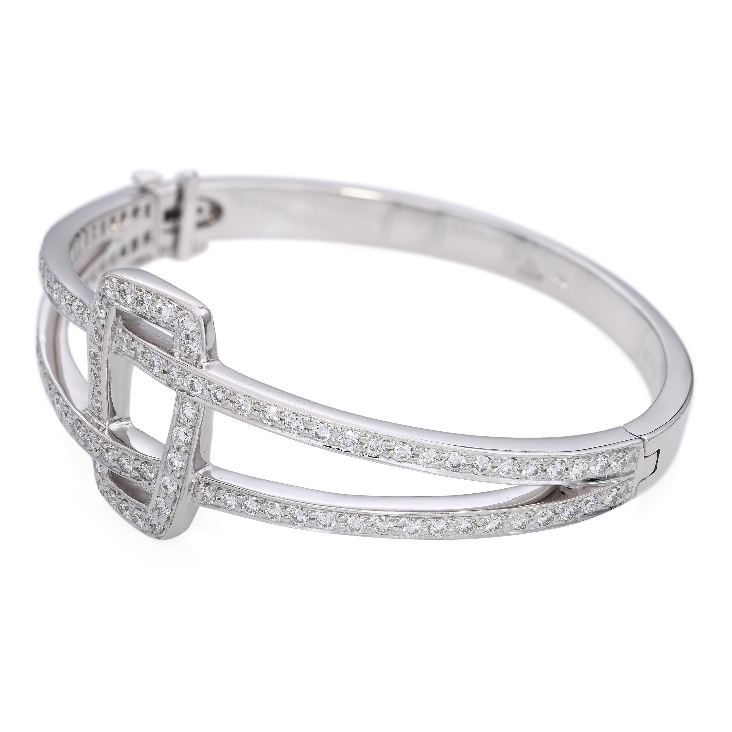 Kwiat 18k White Gold 2.12tcw Diamond Hinged Bracelet