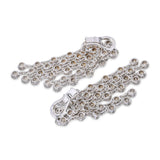 18k White Gold 2.10ctw Diamond Multistrand Cable Chain Clip on Drop Earrings