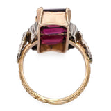 Vintage 14k Yellow Gold 9.0tcw Rhodolite Garnet and Diamond Dinner Ring