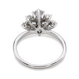 18K White Gold 1.40tcw Old Mine Cut Multi-Diamond Cluster Ring