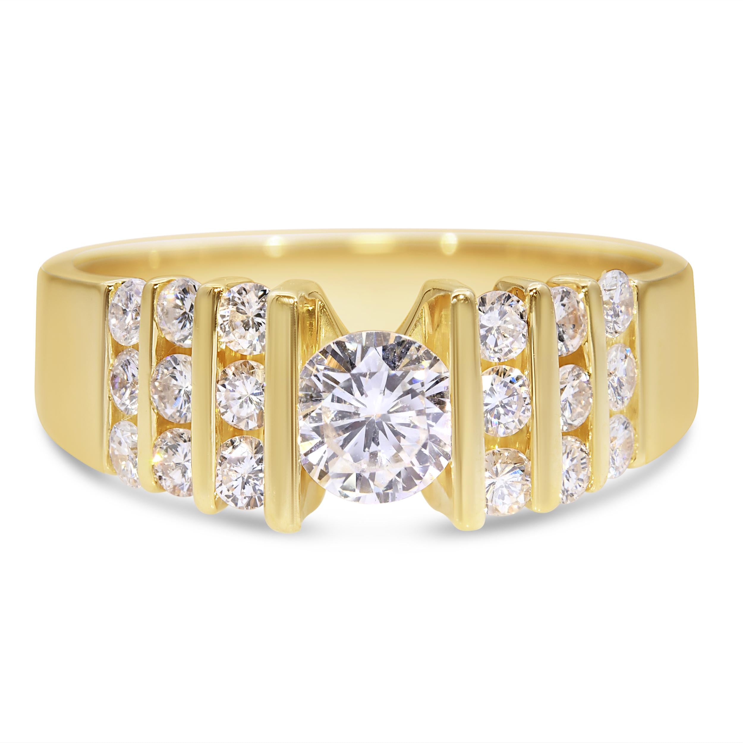 Vintage 14k Yellow Gold 0.94tcw J Si1 Diamond Ring