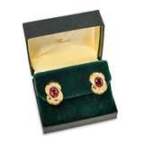 Vintage Gucci 18k Yellow Gold 4.76ctw Spessartine Garnet Omega Back Earrings