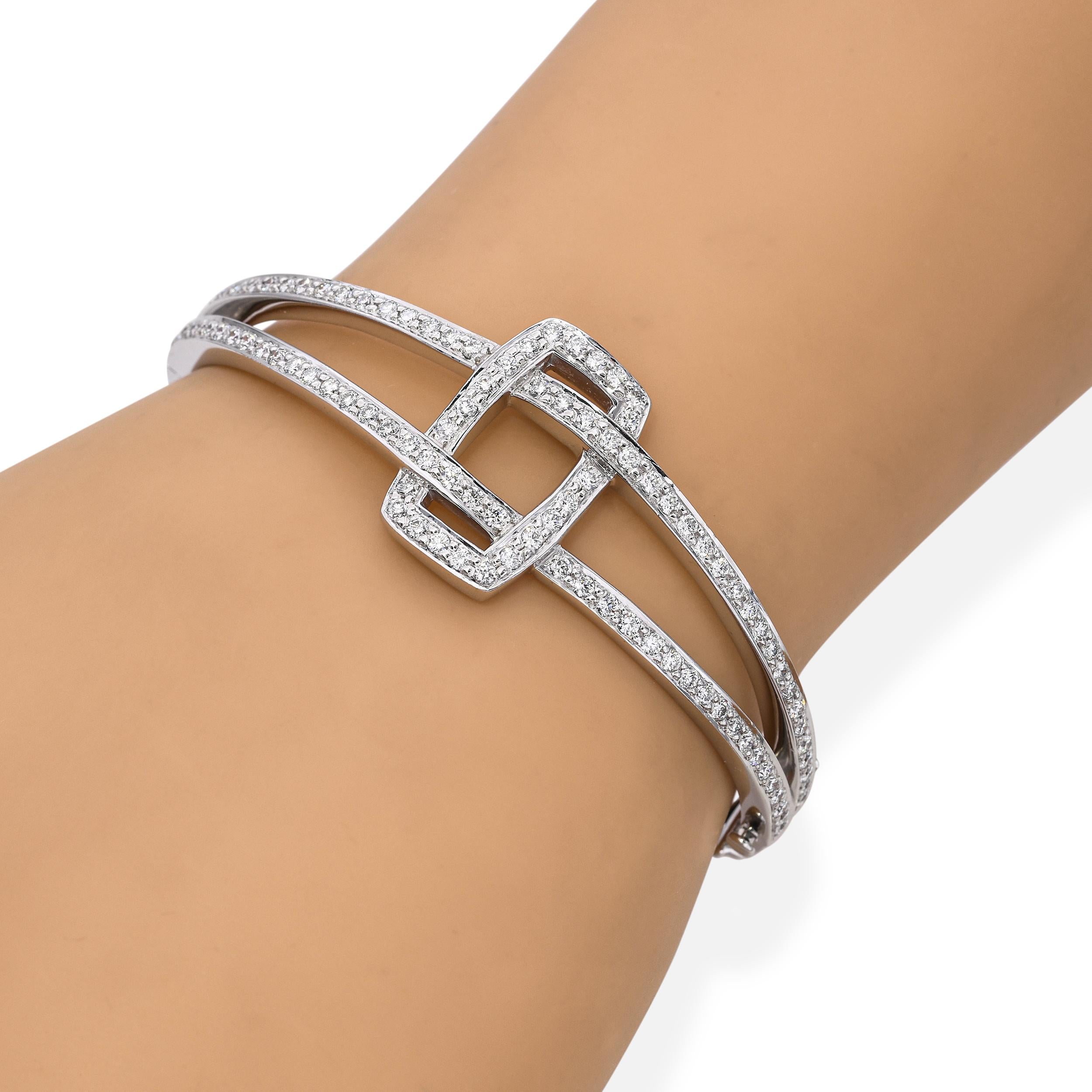 Kwiat 18k White Gold 2.12tcw Diamond Hinged Bracelet