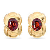 Vintage Gucci 18k Yellow Gold 4.76ctw Spessartine Garnet Omega Back Earrings