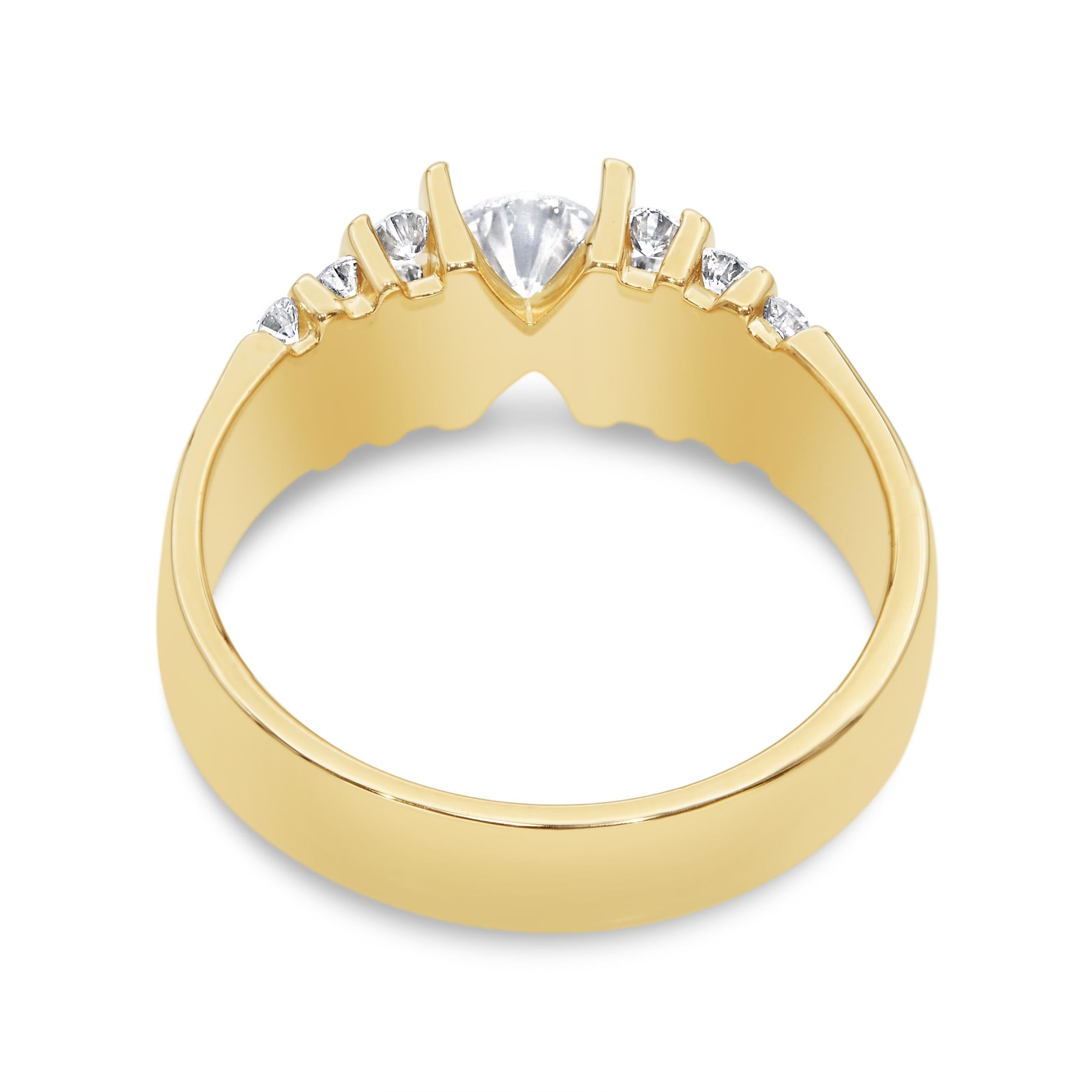 Vintage 14k Yellow Gold 0.94tcw J Si1 Diamond Ring
