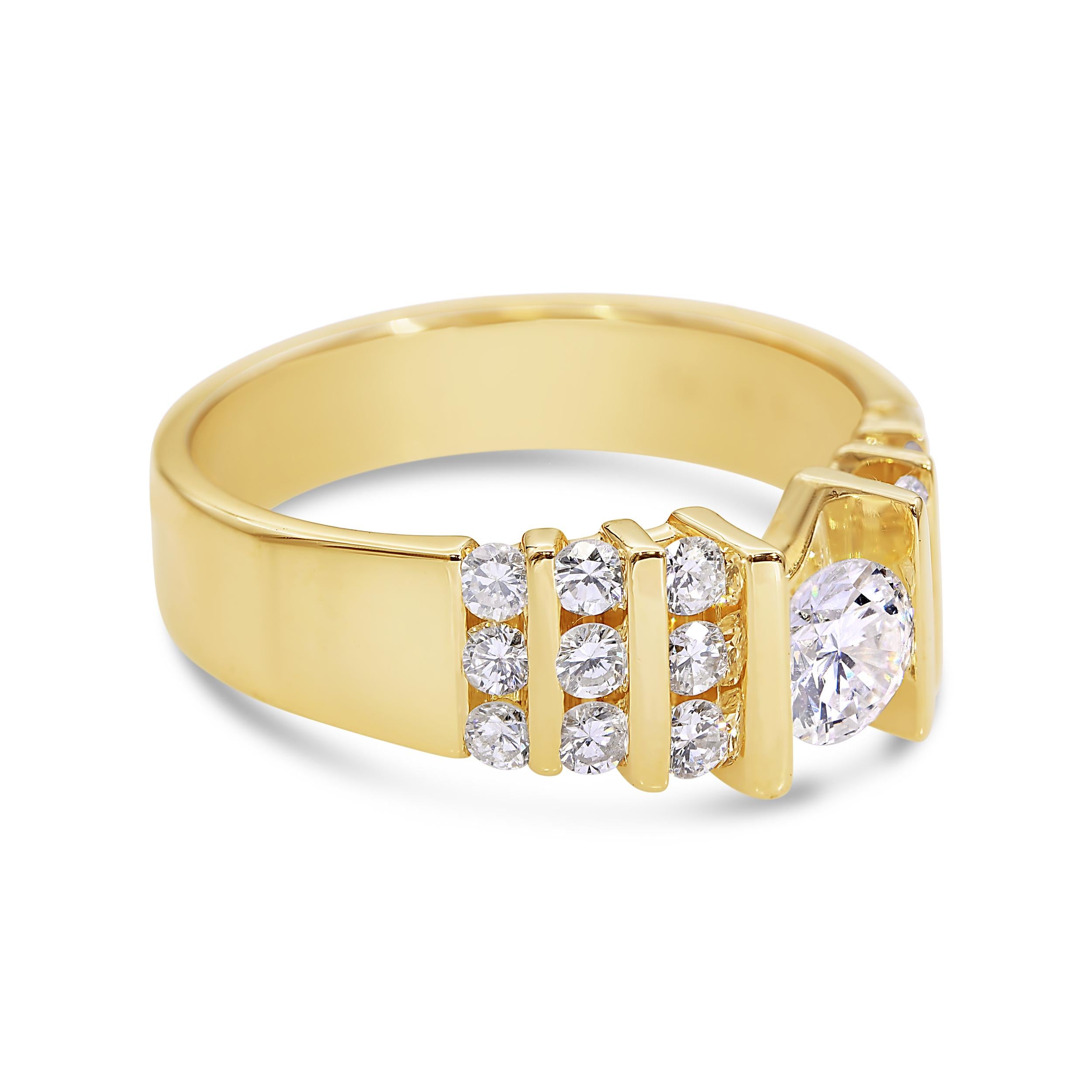 Vintage 14k Yellow Gold 0.94tcw J Si1 Diamond Ring