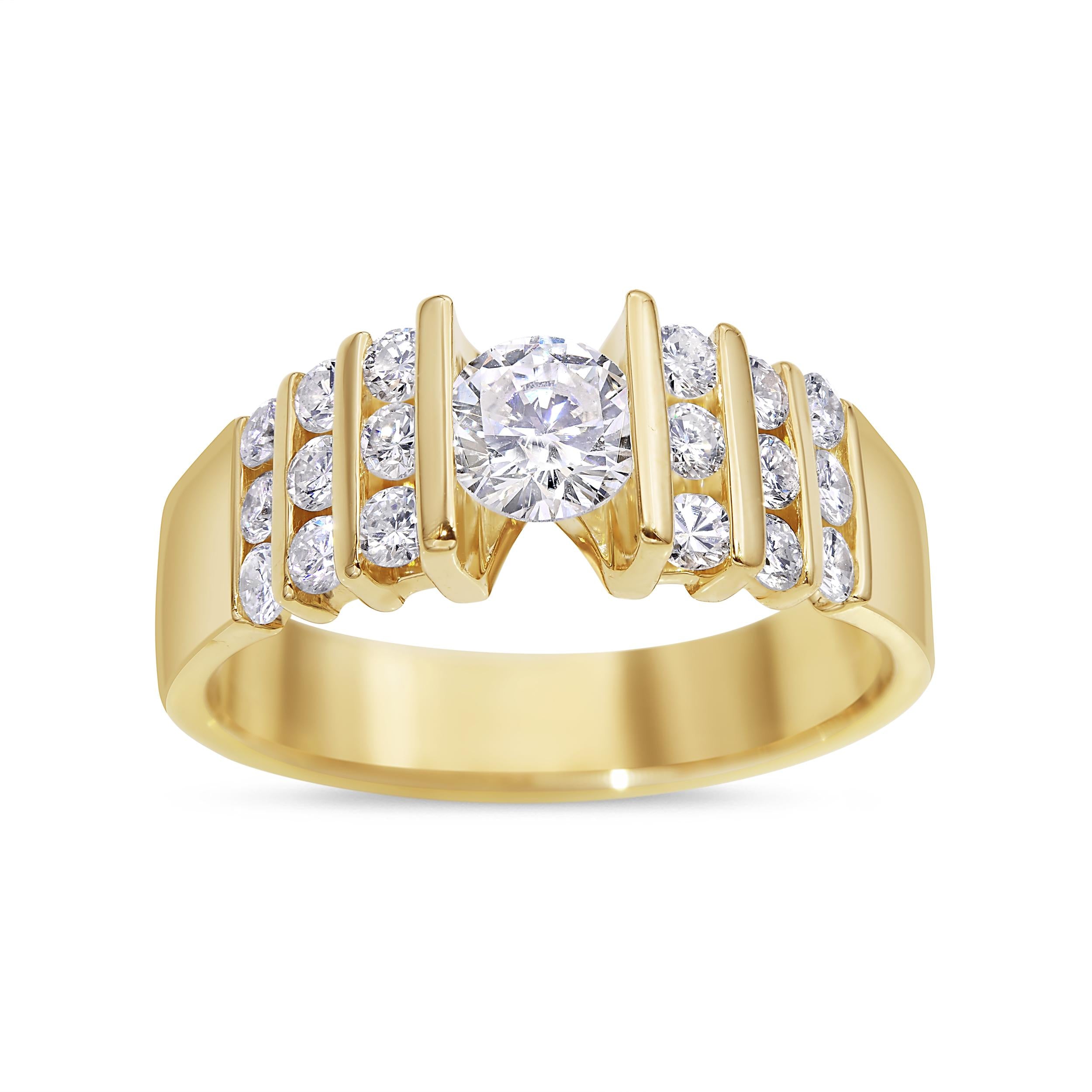 Vintage 14k Yellow Gold 0.94tcw J Si1 Diamond Ring