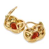 Vintage Gucci 18k Yellow Gold 4.76ctw Spessartine Garnet Omega Back Earrings
