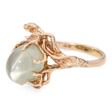 Vintage 14k Yellow Gold 7.96ct Moonstone Vine Motif Statement Ring