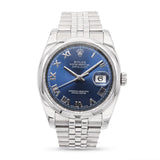 Rolex Datejust 36mm Blue Roman Dial Men's Watch Ref. 116200
