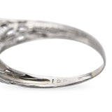 Vintage 18k White Gold Diamond Filigree Ring