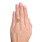 Vintage 14k Yellow Gold 7.96ct Moonstone Vine Motif Statement Ring