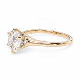 Antique 14k Yellow Gold GIA 2.02ct J Si2 Old Mine Brilliant Cut Diamond Ring