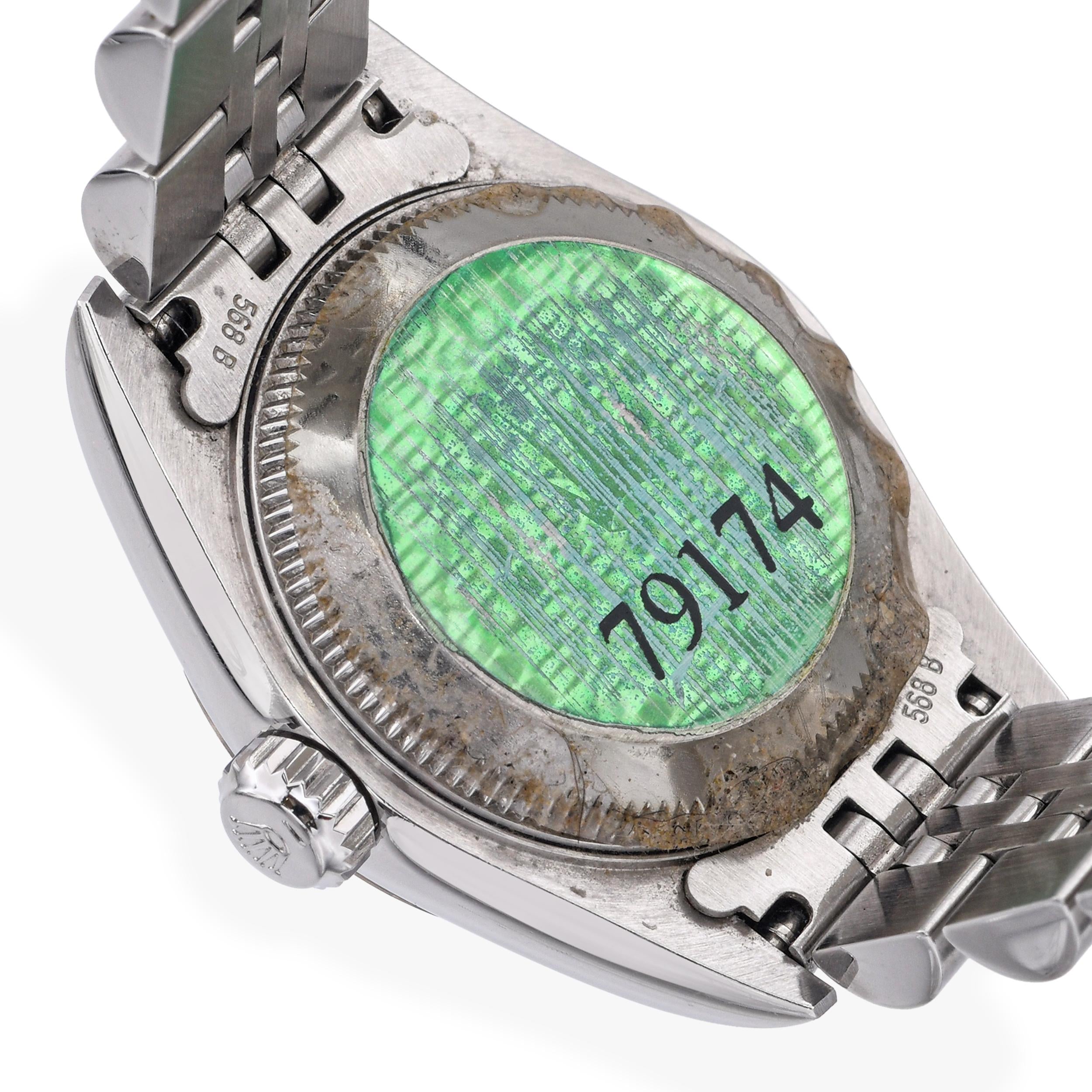 Rolex Datejust Jubilee Diamond Dial Steel White Gold Ladies Watch Ref. 79174