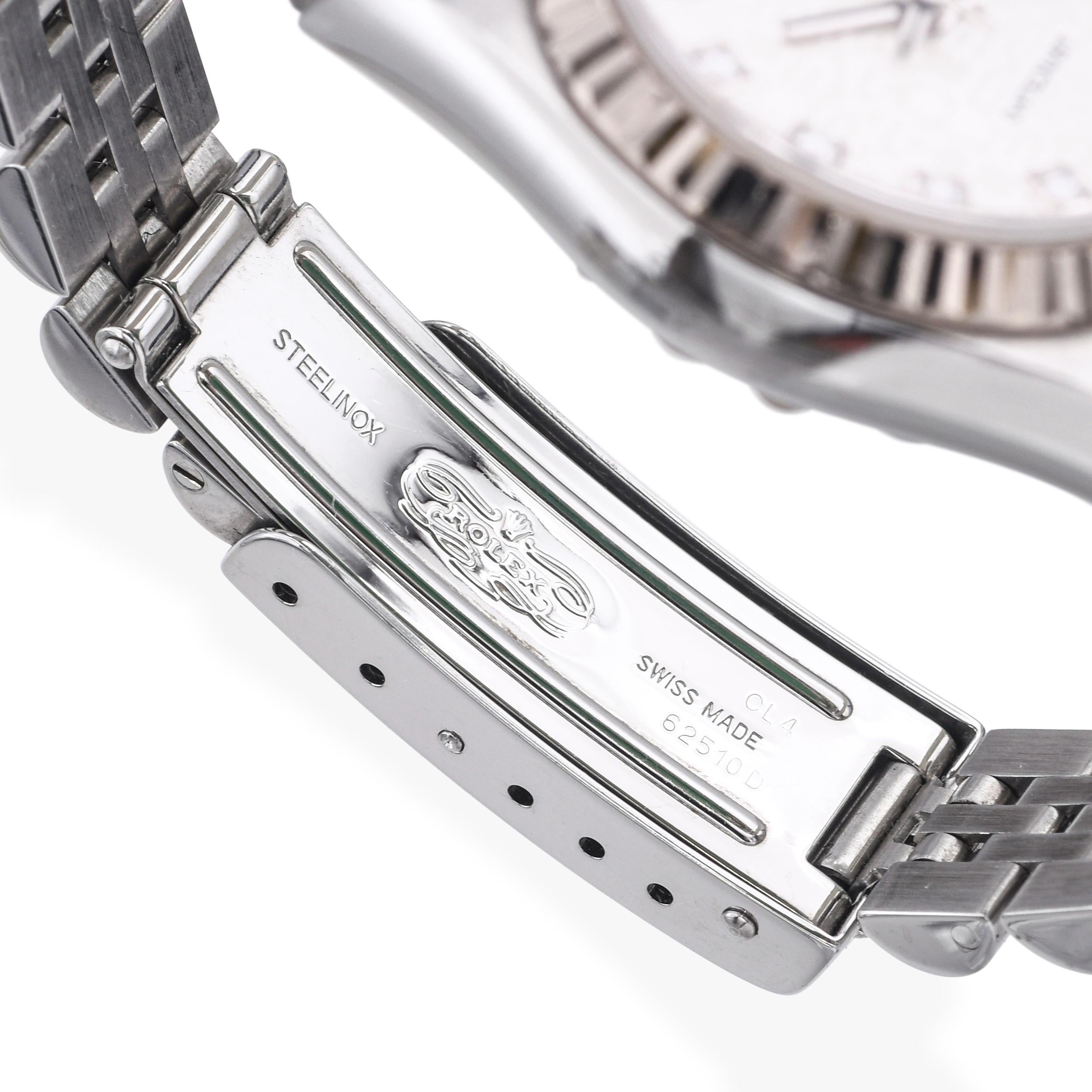 Rolex Datejust Jubilee Diamond Dial Steel White Gold Ladies Watch Ref. 79174